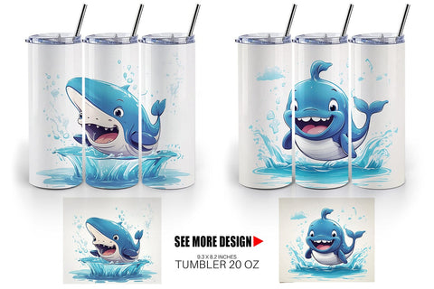 Tumbler Cute Whale Sublimation artnoy 