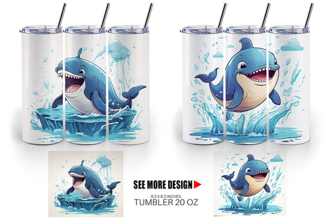 Tumbler Cute Whale Sublimation artnoy 