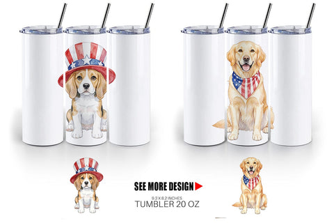 Tumbler Cutesy Patriotic Dogs and Cats Sublimation artnoy 