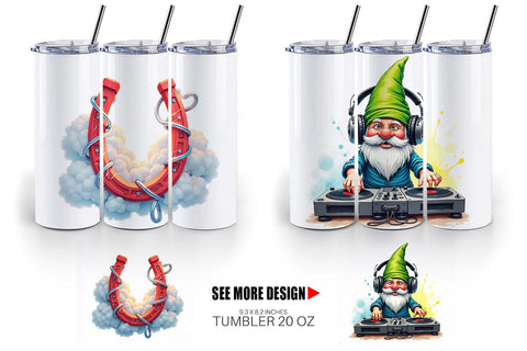 Tumbler Cyber-Shamrock Neon Punk St. Patrick's Watercolor Sublimation artnoy 