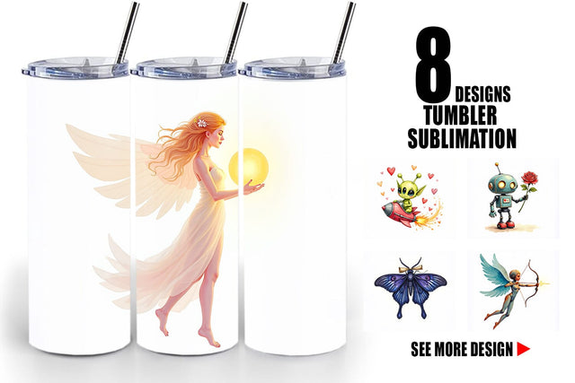 Tumbler Cybernetic Cupids Cosmic Messengers Sublimation artnoy 