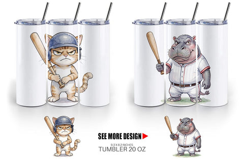 Tumbler Cynical Animal Slugger Watercolor Sublimation artnoy 