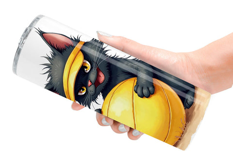 Tumbler Cynical Summer Cats Watercolor Sublimation artnoy 
