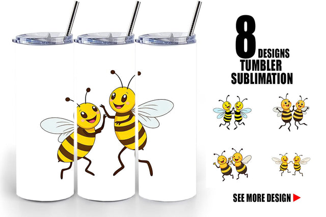 Tumbler Dancing Bees Sublimation artnoy 