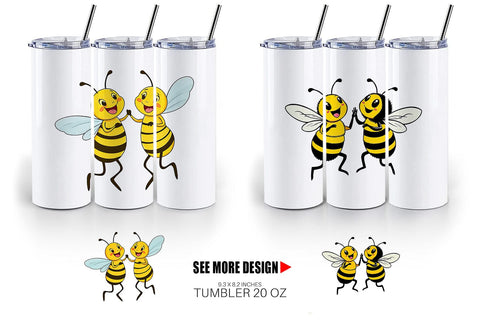 Tumbler Dancing Bees Sublimation artnoy 