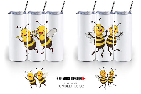 Tumbler Dancing Bees Sublimation artnoy 