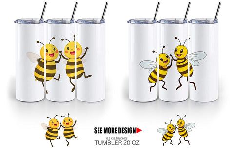 Tumbler Dancing Bees Sublimation artnoy 