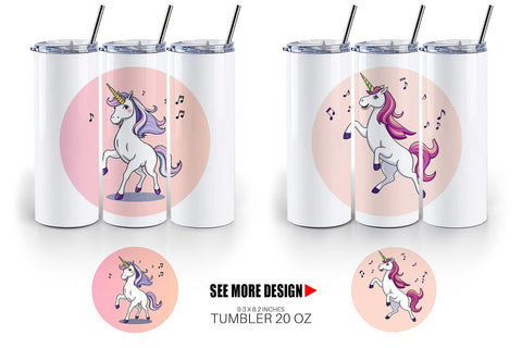 Tumbler Dancing Unicorn Sublimation artnoy 
