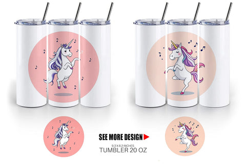 Tumbler Dancing Unicorn Sublimation artnoy 