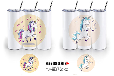 Tumbler Dancing Unicorn Sublimation artnoy 