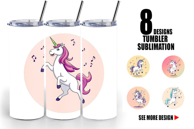 Tumbler Dancing Unicorn Sublimation artnoy 