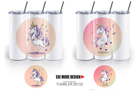 Tumbler Dancing Unicorn Sublimation artnoy 