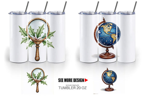 Tumbler Dark Academia Scholarly Christmas Sublimation artnoy 