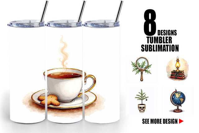 Tumbler Dark Academia Scholarly Christmas Sublimation artnoy 