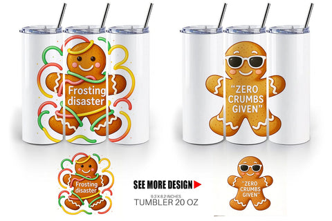 Tumbler Dark Humor Gingerbread Sublimation artnoy 