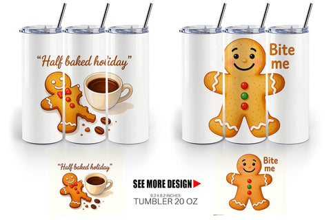 Tumbler Dark Humor Gingerbread Sublimation artnoy 