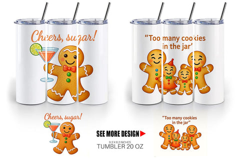 Tumbler Dark Humor Gingerbread Sublimation artnoy 