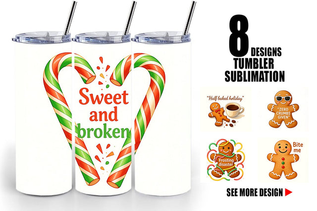 Tumbler Dark Humor Gingerbread Sublimation artnoy 