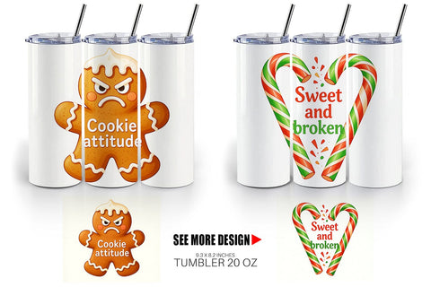 Tumbler Dark Humor Gingerbread Sublimation artnoy 