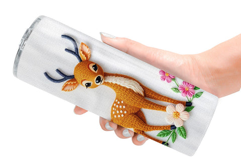 Tumbler Deer Embroidery Sublimation artnoy 
