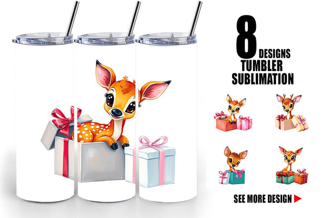 Tumbler Deer Fawn Gift Sublimation artnoy 