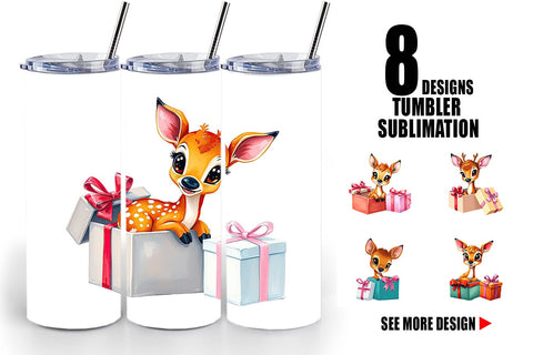Tumbler Deer Fawn Gift Sublimation artnoy 