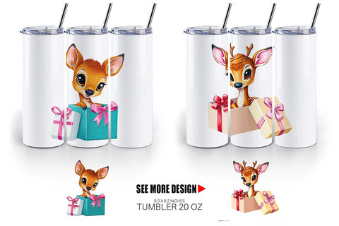 Tumbler Deer Fawn Gift Sublimation artnoy 