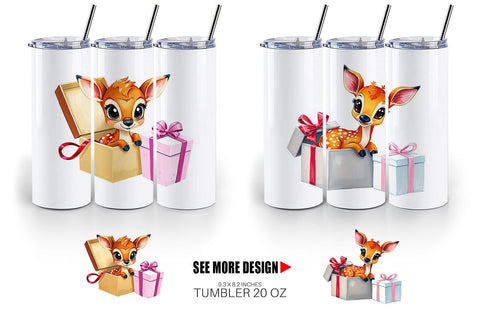 Tumbler Deer Fawn Gift Sublimation artnoy 