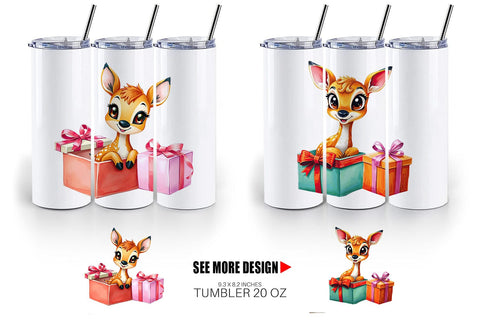 Tumbler Deer Fawn Gift Sublimation artnoy 