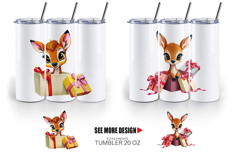 Tumbler Deer Fawn Gift Sublimation artnoy 