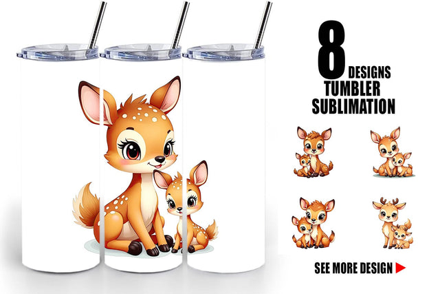 Tumbler Deer Mother's Day Sublimation artnoy 