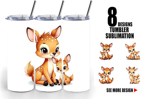 Tumbler Deer Mother's Day Sublimation artnoy 