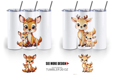 Tumbler Deer Mother's Day Sublimation artnoy 
