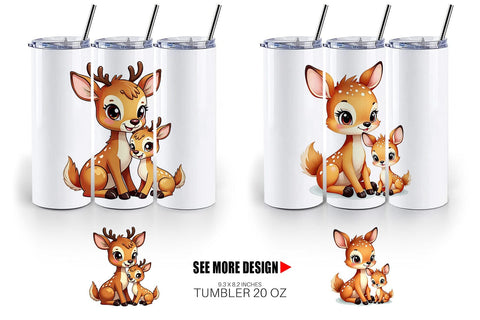 Tumbler Deer Mother's Day Sublimation artnoy 