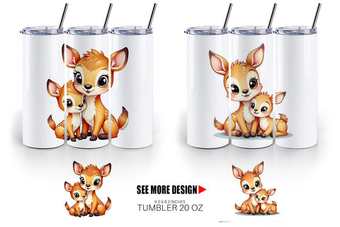 Tumbler Deer Mother's Day Sublimation artnoy 