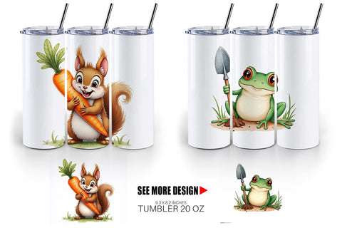 Tumbler Derpy Garden Helpers Watercolor Sublimation artnoy 