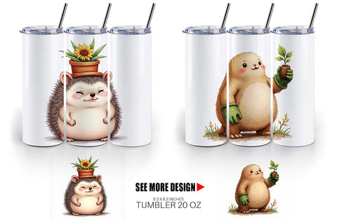 Tumbler Derpy Garden Helpers Watercolor Sublimation artnoy 