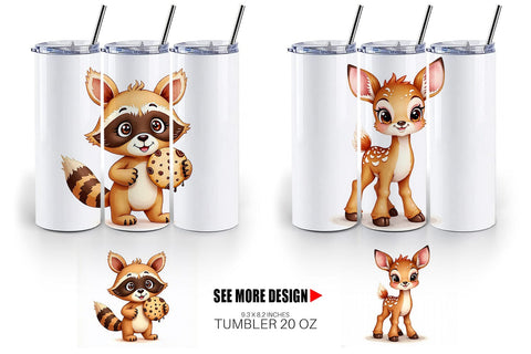Tumbler Derpy Gingerbread Woodland Creatures Sublimation artnoy 
