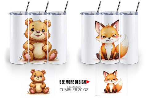 Tumbler Derpy Gingerbread Woodland Creatures Sublimation artnoy 
