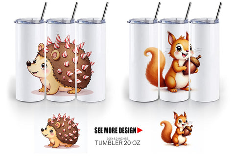 Tumbler Derpy Gingerbread Woodland Creatures Sublimation artnoy 