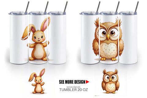 Tumbler Derpy Gingerbread Woodland Creatures Sublimation artnoy 