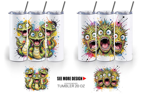 Tumbler Desert Animal Heat Hysteria Ink Sketch Sublimation artnoy 