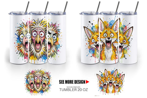 Tumbler Desert Animal Heat Hysteria Ink Sketch Sublimation artnoy 
