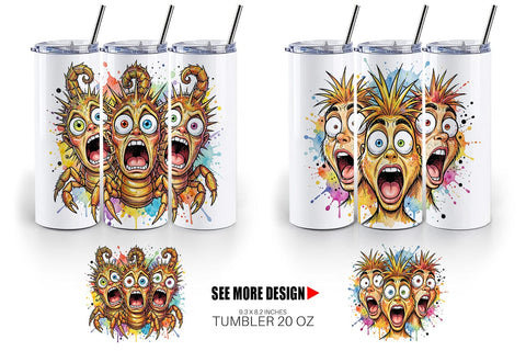 Tumbler Desert Animal Heat Hysteria Ink Sketch Sublimation artnoy 