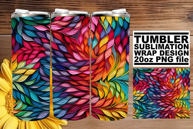 Tumbler Design with 3D Patterns Sublimation afrosvg 