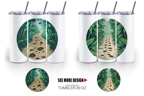 Tumbler Dino Tracks in Jungle Sublimation artnoy 