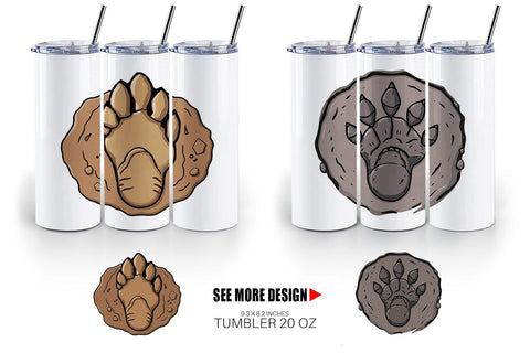 Tumbler Dinosaur Footprint Sublimation artnoy 