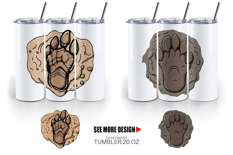 Tumbler Dinosaur Footprint Sublimation artnoy 