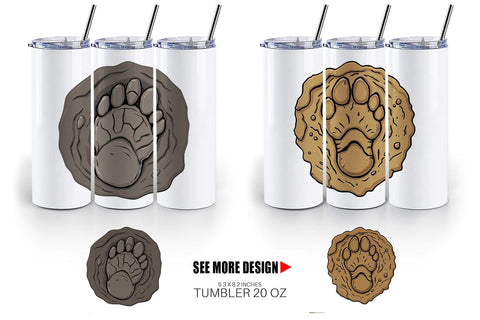 Tumbler Dinosaur Footprint Sublimation artnoy 