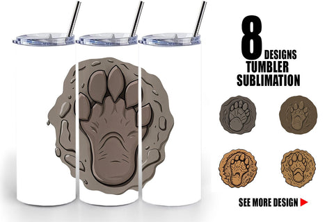 Tumbler Dinosaur Footprint Sublimation artnoy 